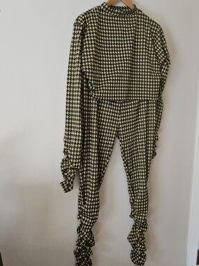 Roma Concept Houndstooth Pattern Matching Top and Trouser Set 164